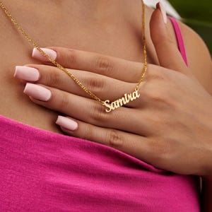 Custom 14K Gold Name Necklace, Personalized Solid Gold Jewelry, Dainty Nameplate Necklace, Luxury Gift for Women, Mother's Day Gift