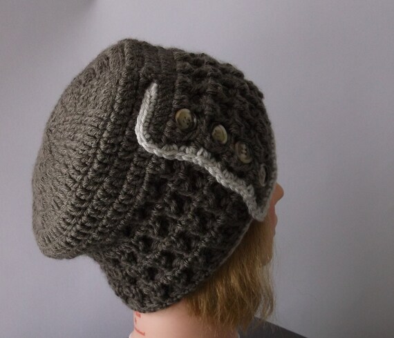 Pearl-Trim Crochet Cloche Hat - Taupe Crochet Beanie Hat Pearl Trim Boho Lightweight Knit Skull Cap main image 4