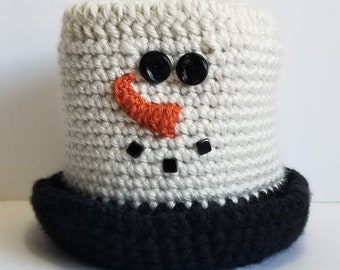 Crochet Snowman Topper Hat, Winter Party Hat