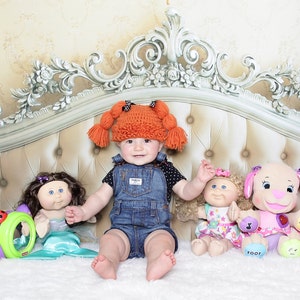 Cabbage Patch Kids Crochet Hat ,Size 0-12 Months,Custom Made