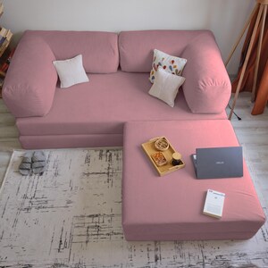 Teddy washable modular sofa styled in a compact sectional layout, offering flexible seating and easy maintenance for modern homes.