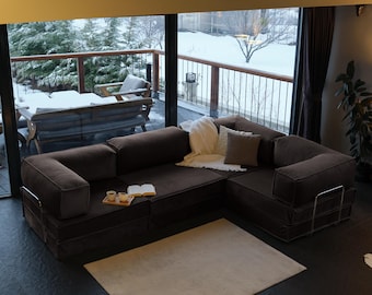 Canapé modulable Teddy convertible, canapé Teddy miniature lavable, salon fait main