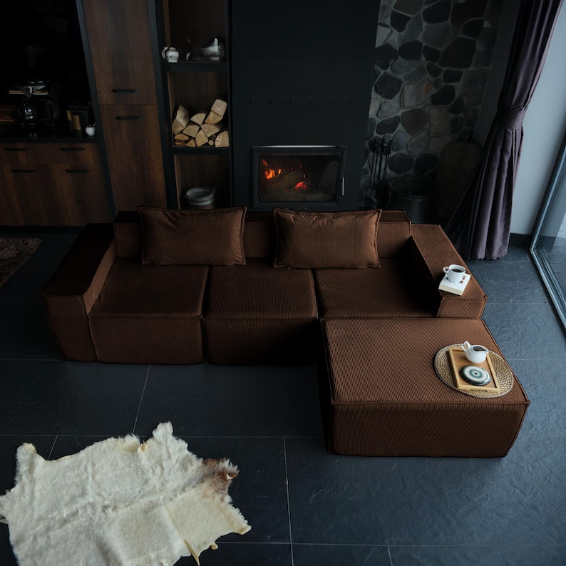 A unique and customizable floor couch tailored to fit your space and style.