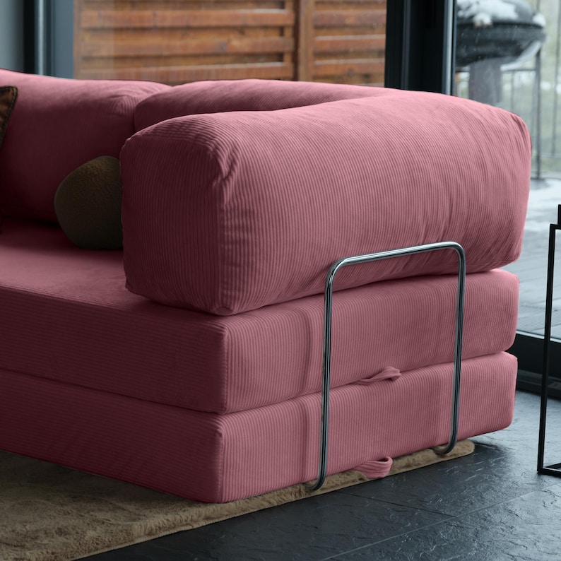 Modern teddy sleeper sofa with modular design and plush teddy cushions, combining comfort and functionality. The teddy sofa bed enhances any living room with warmth and convenience, perfect for everyday use.