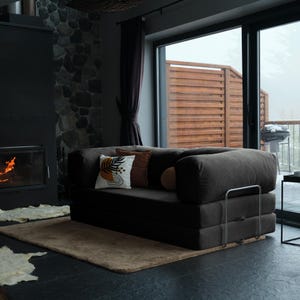 Corduroy teddy floor couch in a neutral palette with natural accents, offering traditional charm with a modern twist — soft, sturdy, and easy to clean.