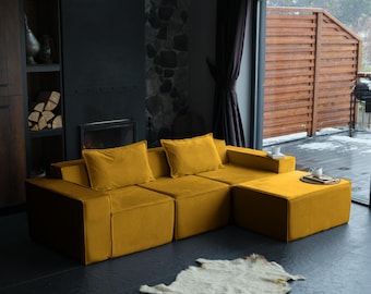 Sofá modular de suelo, sofá minimalista para interiores, sofá osito de peluche de suelo