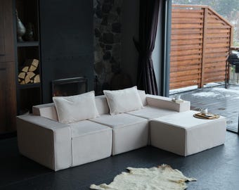 Living Room Sofa, Sectional Modular Sofa, Velvet Floor Couch
