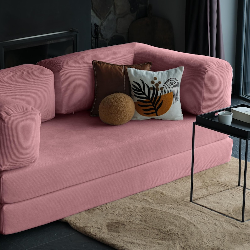 Livingroom sectional teddy sofa styled in natural light, highlighting everyday coziness and modern practicality.