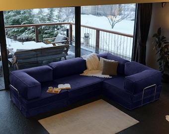 Sofá Teddy de suelo, sofá modular, sofá lavable para sala de estar