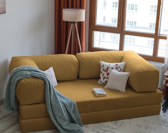 Foldable Teddy Sofa, Comfortable Soft Teddy Couch, Corduroy Teddy Corner Sofa, Closed Teddy Corner