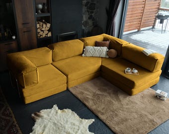 Muebles únicos para el salón, sofá minimalista lavable, sofá moderno y cómodo de pana