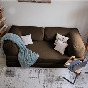 Corduroy modular teddy sofa styled in a sectional layout, offering durable comfort and timeless design for modern homes.