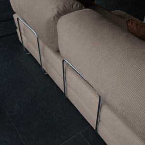 Velvet teddy couch styled in natural light, blending plush fabric and cozy comfort with timeless sophistication.