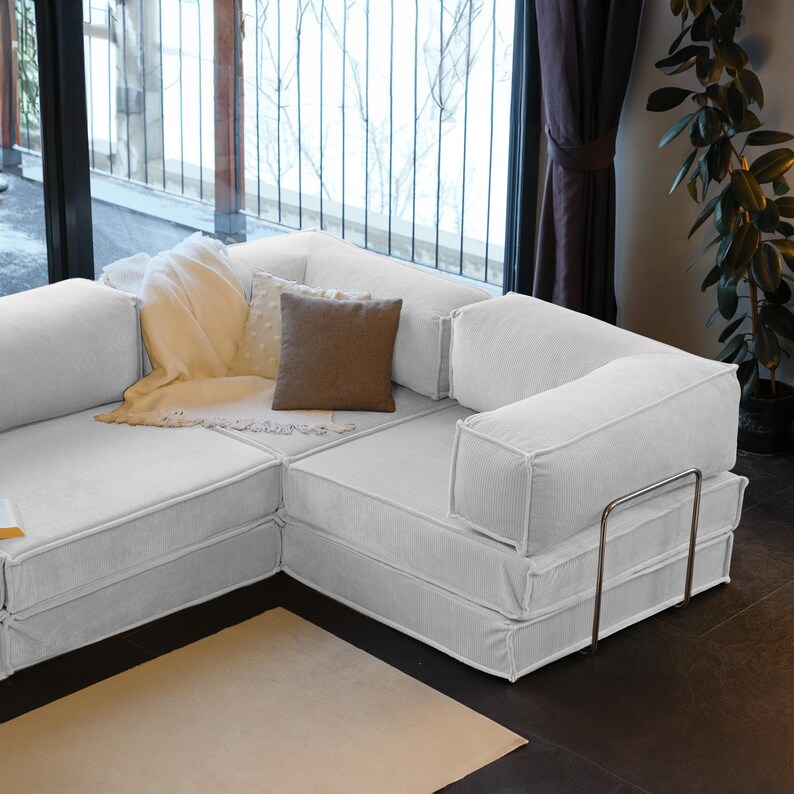 This teddy velvet minimalist sofa combines modern sleeper comfort with washable fabric. Ideal for small spaces and clean, cozy livingrooms.