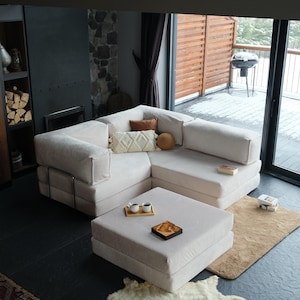 This teddy velvet sleeper sofa is the perfect livingroom piece — soft, modular, and made for cozy days. With washable covers and plush teddy fabric, this modular sofa bed brings everyday function wrapped in irresistible teddy comfort and modern design.