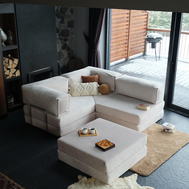 This teddy velvet sleeper sofa is the perfect livingroom piece — soft, modular, and made for cozy days. With washable covers and plush teddy fabric, this modular sofa bed brings everyday function wrapped in irresistible teddy comfort and modern design.