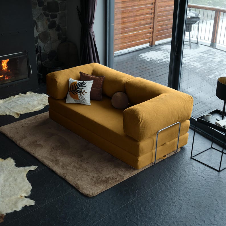 Modern corduroy teddy couch arranged in a sectional setup, offering flexibility and timeless contemporary appeal.