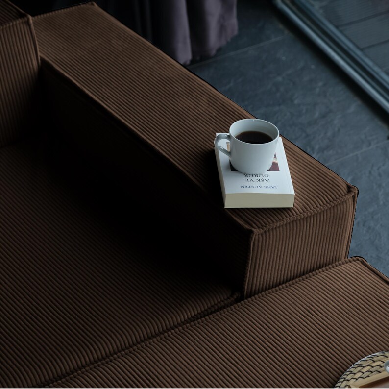 A stylish and compact couch ideal for small apartments and open spaces.