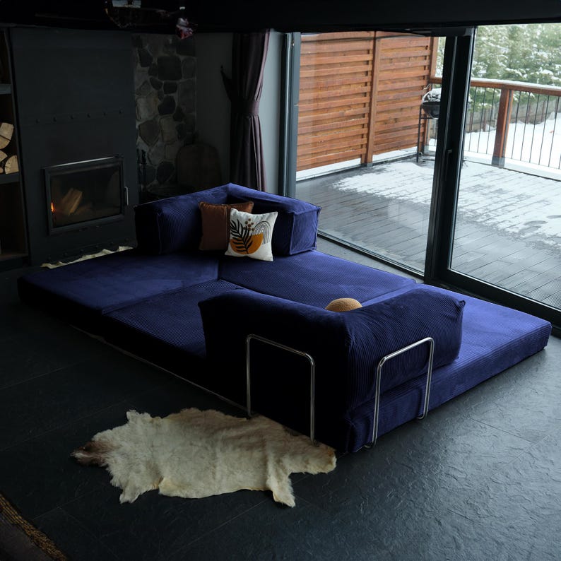 A floor sofa bed that feels like a warm teddy hug — this modular teddy couch is crafted with soft corduroy texture and cozy depth. Washable and adaptable, it's perfect for anyone who values both function and full teddy comfort.