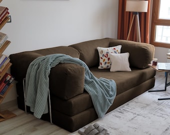 Canapé modulable Teddy, Canapé de sol Teddy en velours côtelé, Canapé de luxe lavable Teddy, Canapé composable Teddy doux