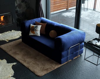 Sofá cama Teddy, sofá Teddy de terciopelo, sofá cómodo, sofá esquinero Teddy suave