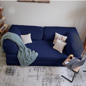 Custom teddy corduroy sofa, soft cozy sleeper couch for modern living room