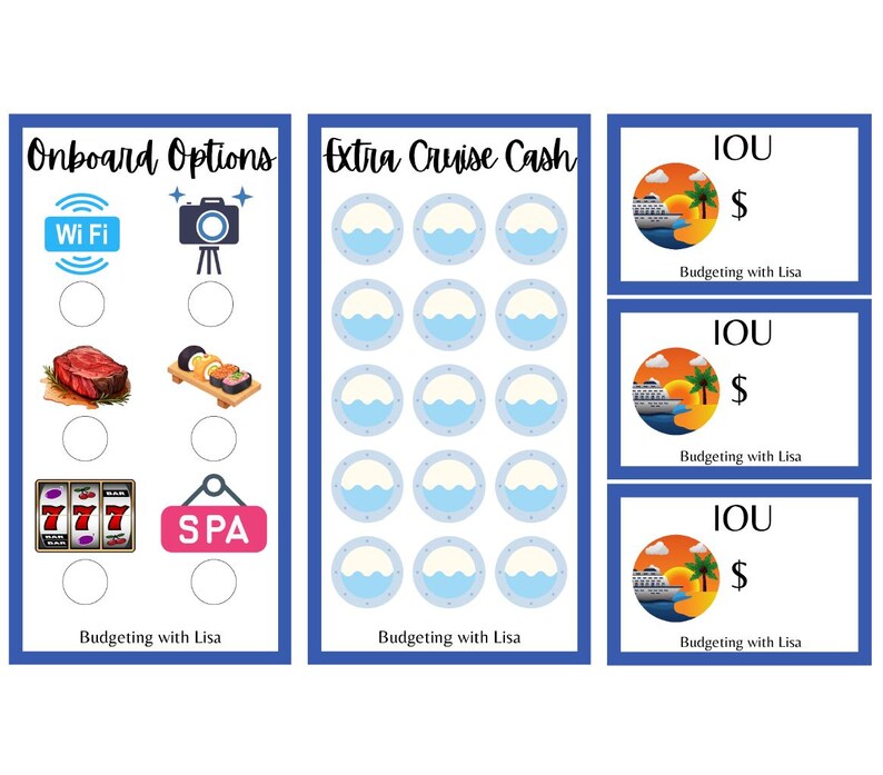 Cruise Savings Challenge Box Set | A6 Dashboard | 7 Savings Sections ...