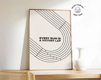 Runner Wall Art | Printable Black & White Run Club Poster | Housewarming Birthday Gift for Marathon Runners, Track Athletes Home Decor Print