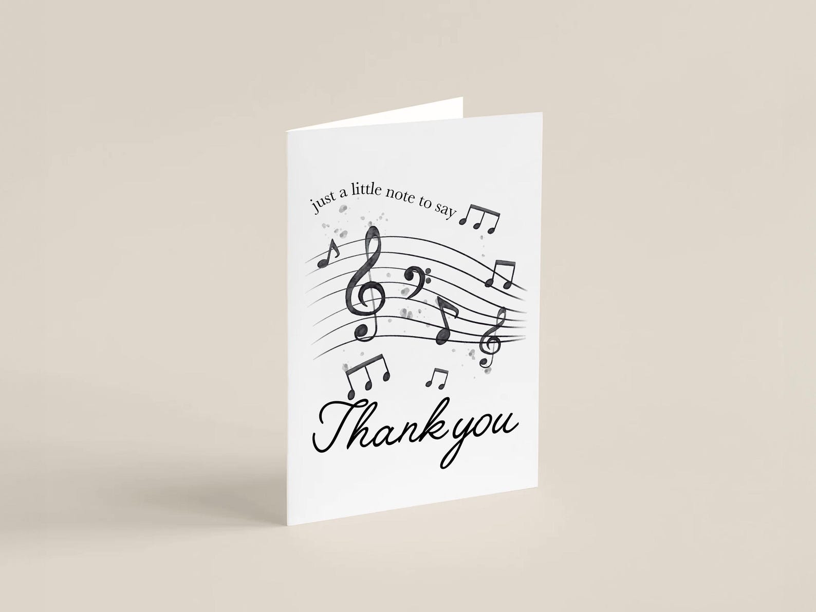 Printable Thank You Card | Music Notes Appreciation Card for Music ...