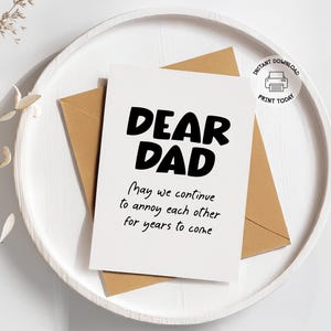 Cartão engraçado para o Dia dos Pais | Cartão atrevido para imprimir das crianças | Saudação divertida para o papai | Presente de aniversário sarcástico para o papai | Imprimir em casa e baixar