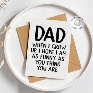 Tarjeta divertida para el Día del Padre / Tarjeta imprimible para papá de parte de los niños / Tarjeta de felicitación de broma para papá / Nota de cumpleaños grosera para papá / Imprime en casa