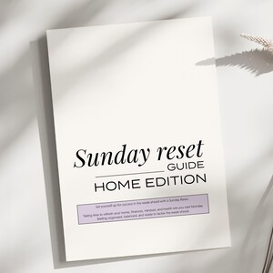 Sunday Reset Planner cover. It's the perfect Weekly Cleaning To Do List. This Printable Chore Checklist is Editable and makes keeping your home tidy an easy and fun routine. ADHD friendly and perfect for busy moms.