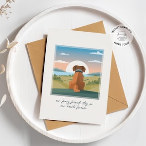 de sympathie pour chien | Condoléances imprimable pour animal de compagnie | Perte d'un chien en deuil | Mémorial de la mort d'un chiot | Désolé pour votre perte, je pense à vous PDF