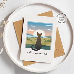 de sympathie de chat | Condoléances imprimable pour animal de compagnie | Perte du chat en deuil | Mémorial de la mort d'un chaton | Désolé pour votre perte, je pense à vous PDF