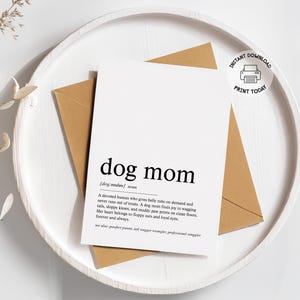 Hundemama Definition Karte | Geburtstagskarte für neues Welpen Eltern Karte | Mutter-Tages-Karte für Fur Baby Mum | Karte für Freundin, Doggy Mama