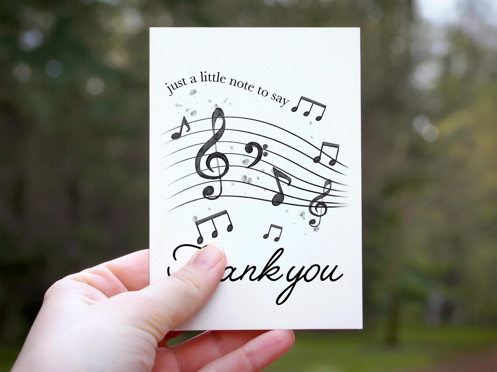Printable Thank You Card | Music Notes Appreciation Card for Music ...