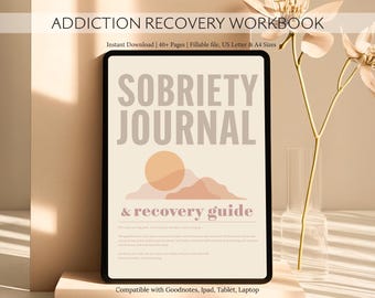 Sobriety Journal Recovery Guide Digital Planner, Editable Self Help Addiction Workbook, Printable Daily Coping Skills, Stay Clean Worksheet