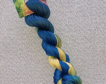 Hand dyed DMC floss - variegated embroidery thread for cross stitch - Blue Nutcracker