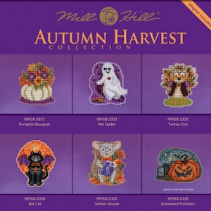 2023 Mill Hill Autumn Harvest Collection - Counted Glass Bead Kits with Treasure