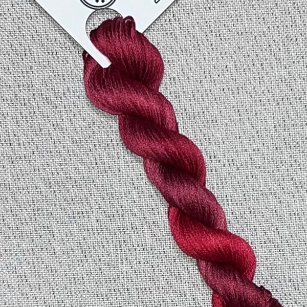 Hand dyed DMC floss - variegated embroidery thread for cross stitch - Ruby