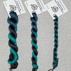 Hand dyed DMC floss - variegated embroidery thread for cross stitch - Raven's Wing image 4