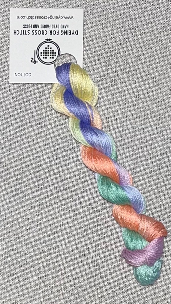 Hand dyed DMC floss - variegated embroidery thread for cross stitch - Dragonfly Wing