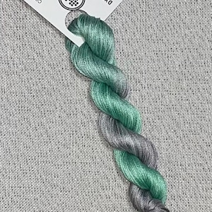 Hand dyed DMC floss - variegated embroidery thread for cross stitch - Sage