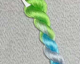Hand dyed DMC floss - variegated embroidery thread for cross stitch - Coastal