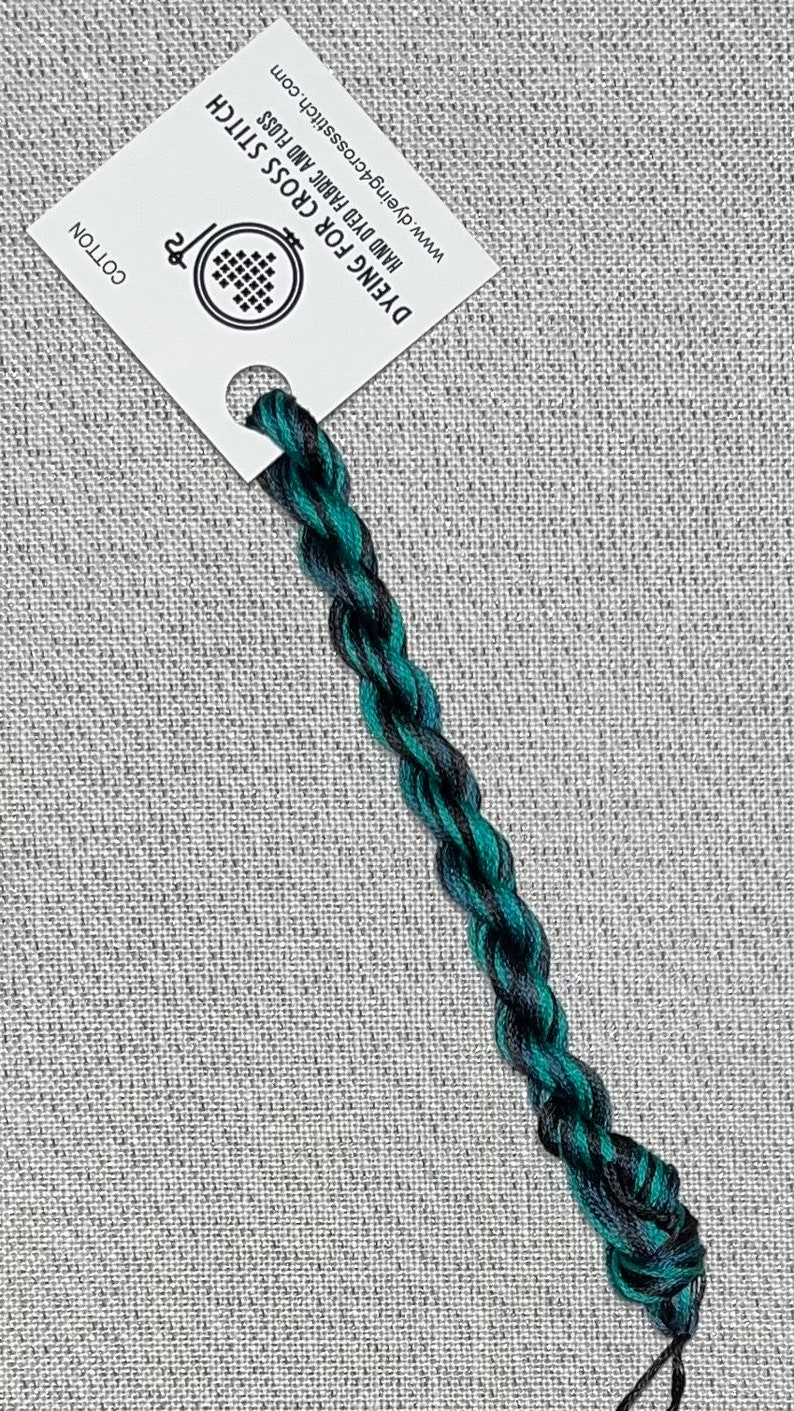 Hand dyed DMC floss - variegated embroidery thread for cross stitch - Raven's Wing image 3