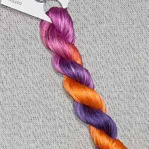 Hand dyed DMC floss - variegated embroidery thread for cross stitch - Snapdragons