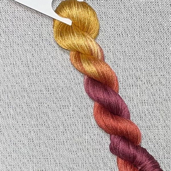 Hand dyed DMC floss - variegated embroidery thread for cross stitch - Autumn