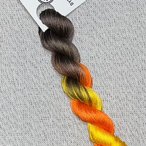 Hand dyed DMC floss - variegated embroidery thread for cross stitch - Embers