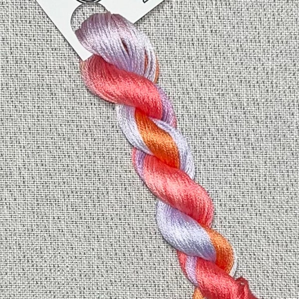 Hand dyed DMC floss - variegated embroidery thread for cross stitch - Helia