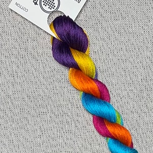 Hand dyed DMC floss - variegated embroidery thread for cross stitch - Mandarin